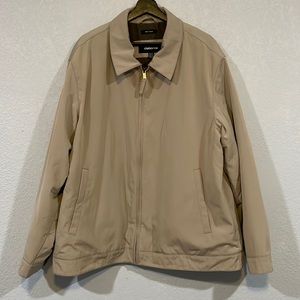 Claiborne Mens Jacket Zip-Up Khaki Size XL